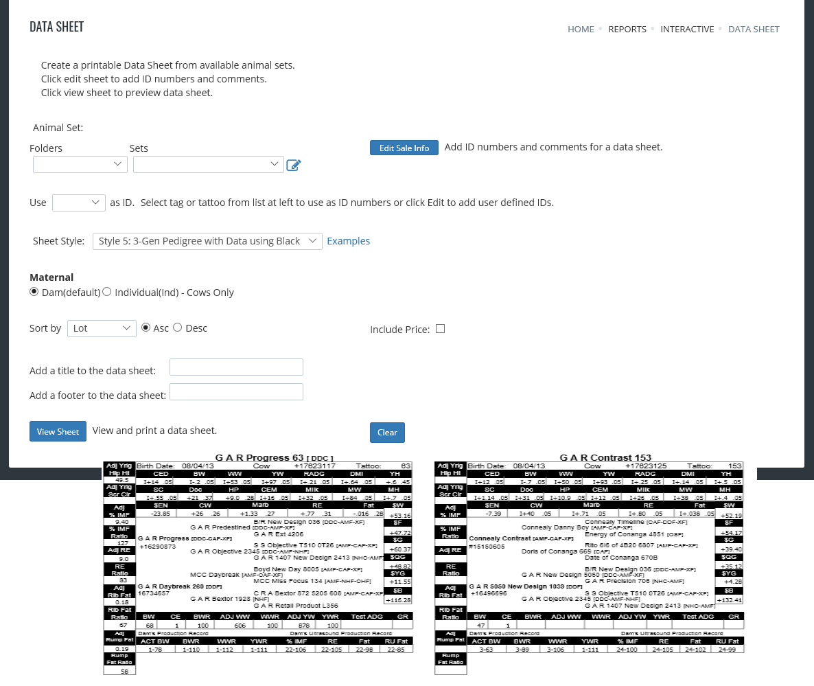Data Sheets